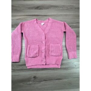 abercrombie kids Girls Pink Knit Button Front Cardigan Sweater Size 9 10